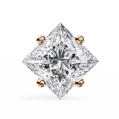 Regal Square – Princess Cut Lab Diamond Stud Earrings