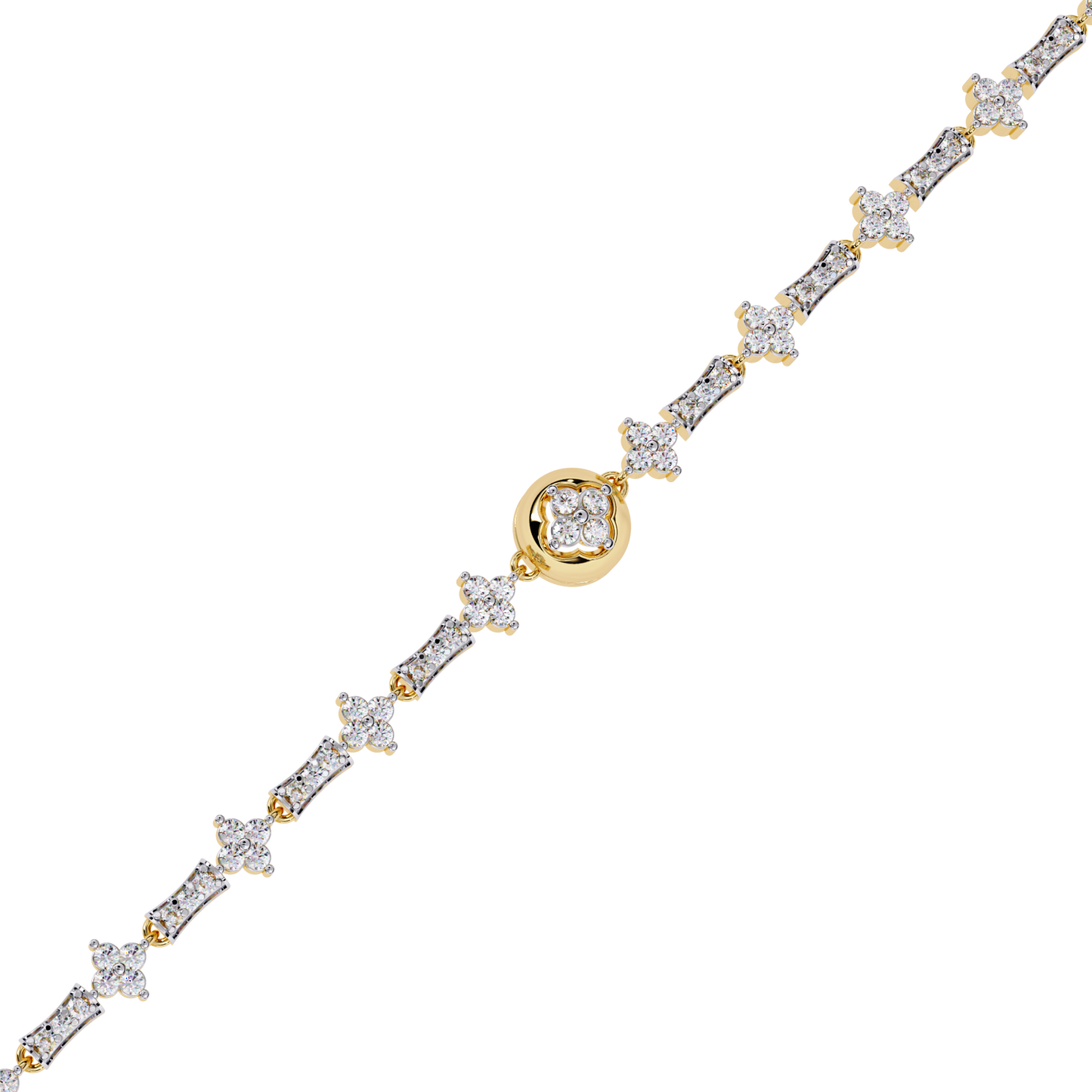 Imperial Fleur – Vintage Motif Diamond Bracelet in 14K Gold