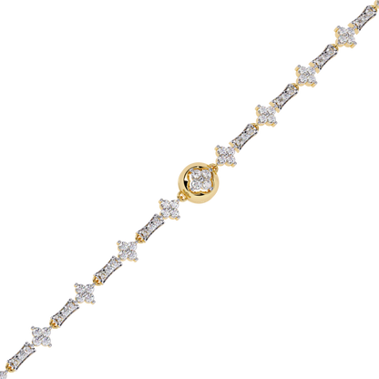 Imperial Fleur – Vintage Motif Diamond Bracelet in 14K Gold