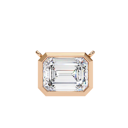 Emerald Whisper – Emerald Cut Lab Diamond Pendant Necklace