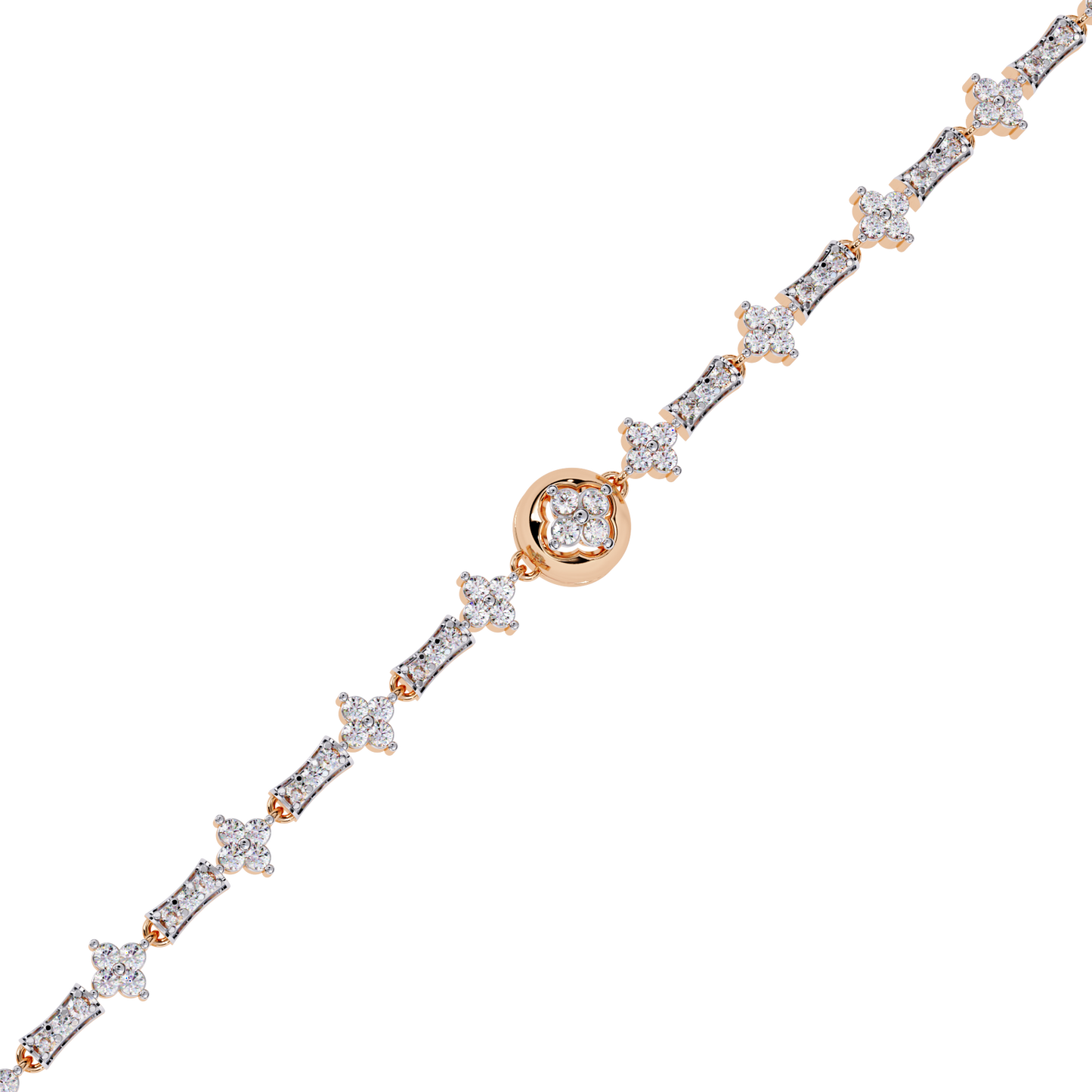 Imperial Fleur – Vintage Motif Diamond Bracelet in 14K Gold