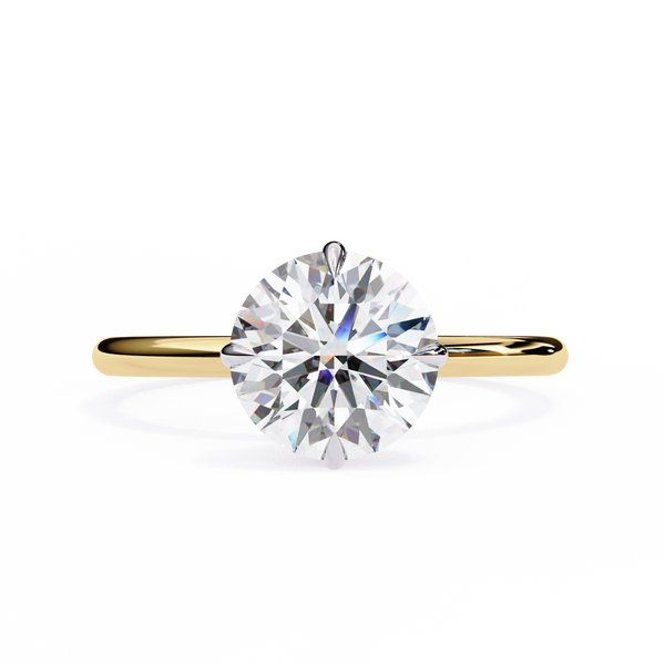 Brilliance Set – Round Diamond Sleek Solitaire Ring in 14K