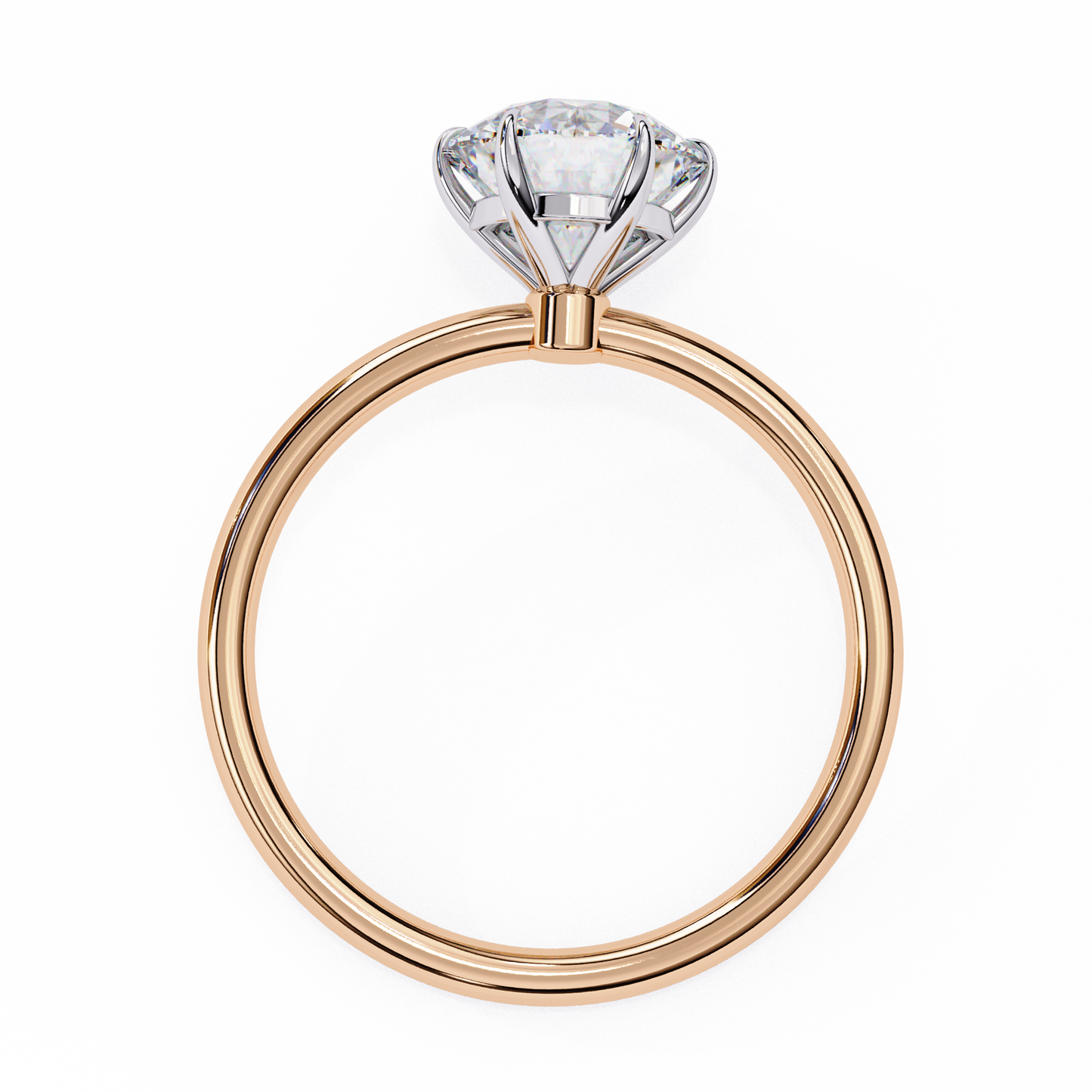 Brilliance Set – Round Lab Diamond Sleek Solitaire Ring in 14K
