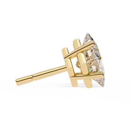 Regal Square – Princess Cut Lab Diamond Stud Earrings