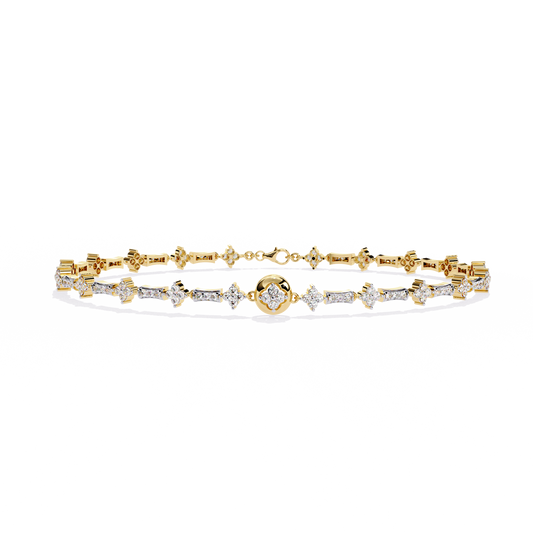 Imperial Fleur – Vintage Motif Diamond Bracelet in 14K Gold