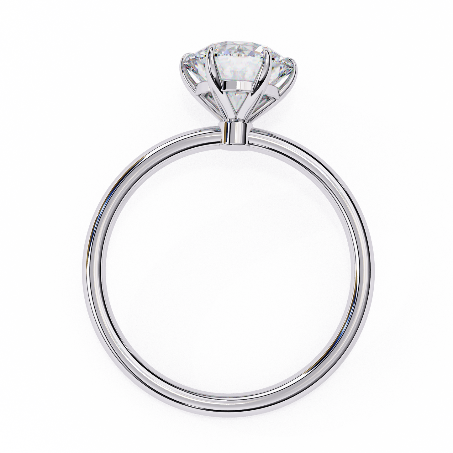 Brilliance Set – Round Lab Diamond Sleek Solitaire Ring in 14K