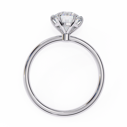 Brilliance Set – Round Lab Diamond Sleek Solitaire Ring in 14K