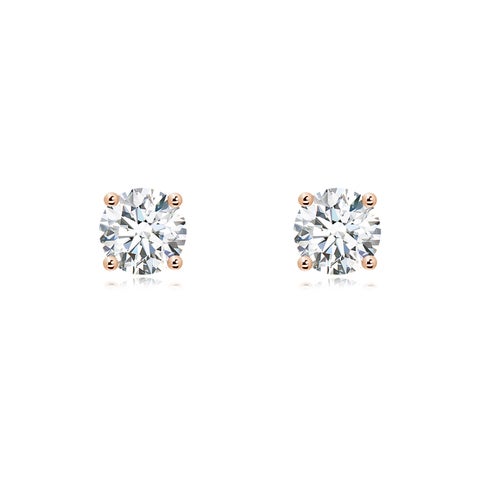 2.00 CTW 14K Lab-Grown Basket-Set Solitaire Diamond Stud Earrings