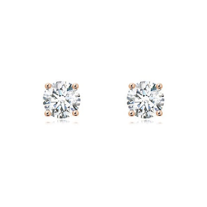 2.00 CTW 14K Lab-Grown Basket-Set Solitaire Diamond Stud Earrings