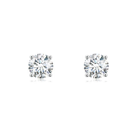 2.00 CTW 14K Lab-Grown Basket-Set Solitaire Diamond Stud Earrings