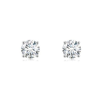 2.00 CTW 14K Lab-Grown Basket-Set Solitaire Diamond Stud Earrings