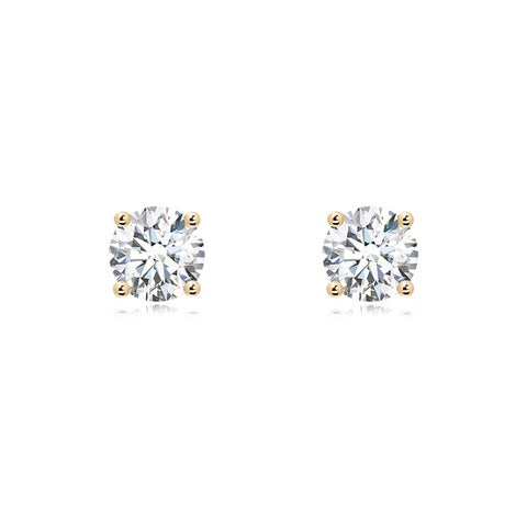 2.00 CTW 14K Lab-Grown Basket-Set Solitaire Diamond Stud Earrings