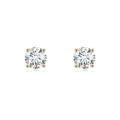 2.00 CTW 14K Lab-Grown Basket-Set Solitaire Diamond Stud Earrings
