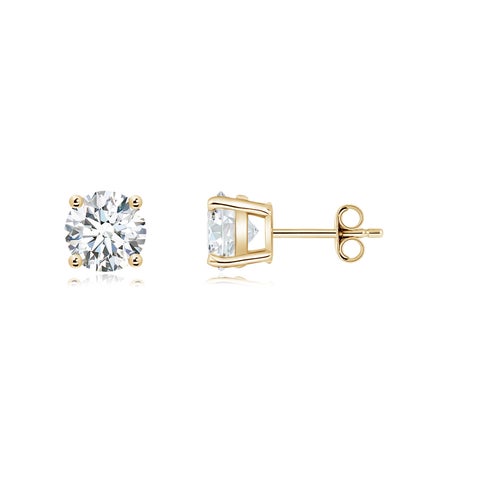 2.00 CTW 14K Lab-Grown Basket-Set Solitaire Diamond Stud Earrings