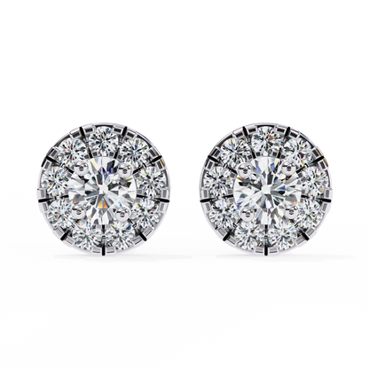 Halo Dash – Round Lab Diamond Bar Drop Earrings