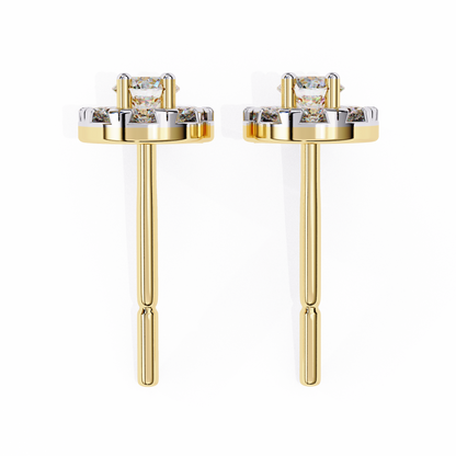 Halo Dash – Round Lab Diamond Bar Drop Earrings