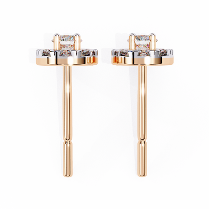 Halo Dash – Round Lab Diamond Bar Drop Earrings