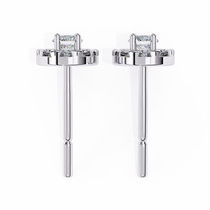 Halo Dash – Round Lab Diamond Bar Drop Earrings