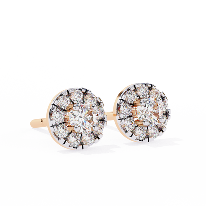 Halo Dash – Round Lab Diamond Bar Drop Earrings