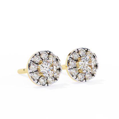 Halo Dash – Round Lab Diamond Bar Drop Earrings