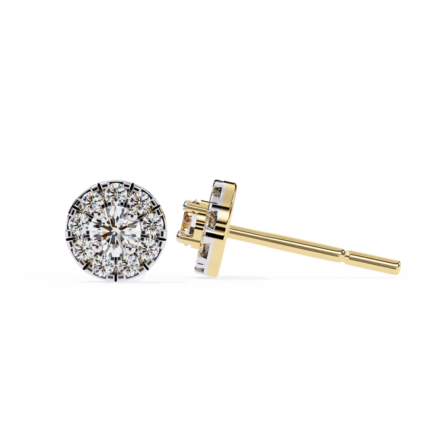 Halo Dash – Round Diamond Bar Drop Earrings