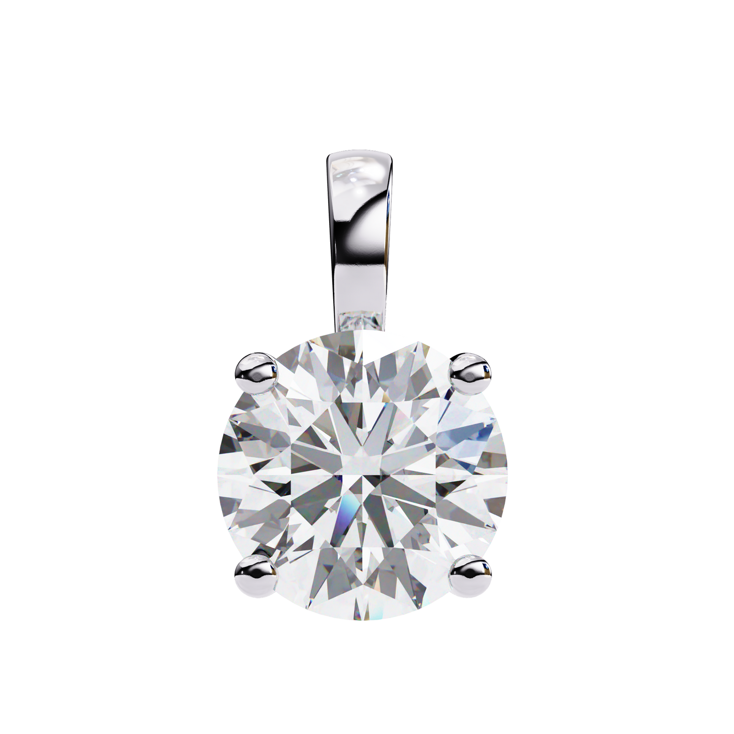 Brilliance Crest – Round Lab Diamond Elevated Chain Pendant