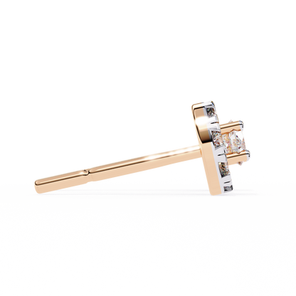 Halo Dash – Round Lab Diamond Bar Drop Earrings