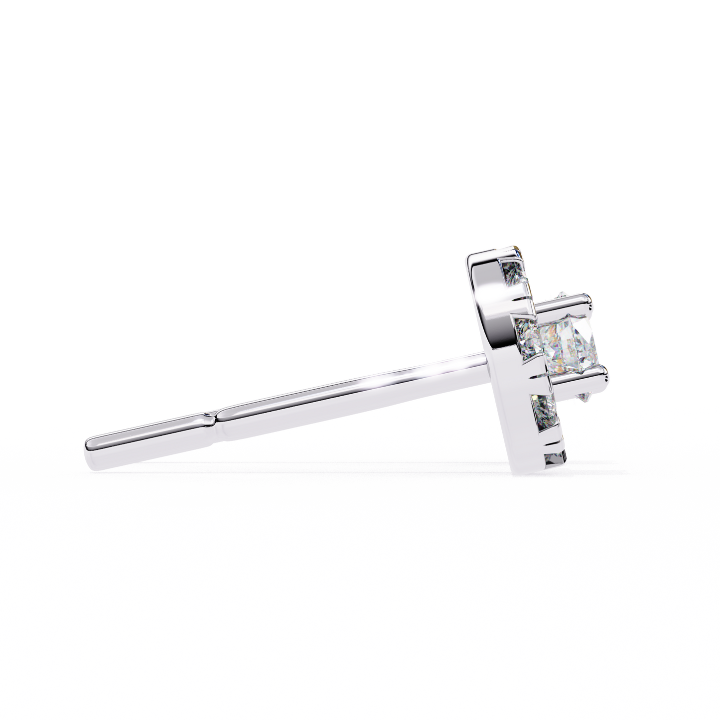 Halo Dash – Round Lab Diamond Bar Drop Earrings
