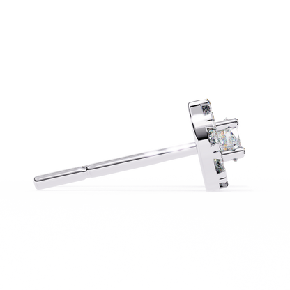 Halo Dash – Round Lab Diamond Bar Drop Earrings