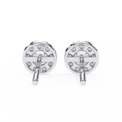 Halo Dash – Round Lab Diamond Bar Drop Earrings