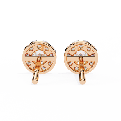 Halo Dash – Round Lab Diamond Bar Drop Earrings