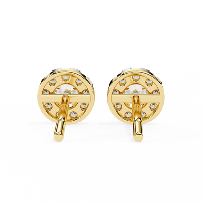 Halo Dash – Round Lab Diamond Bar Drop Earrings