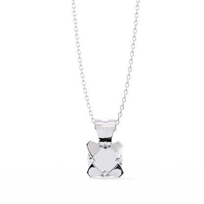 Radiant Drop – Round Lab Diamond Classic Chain Pendant