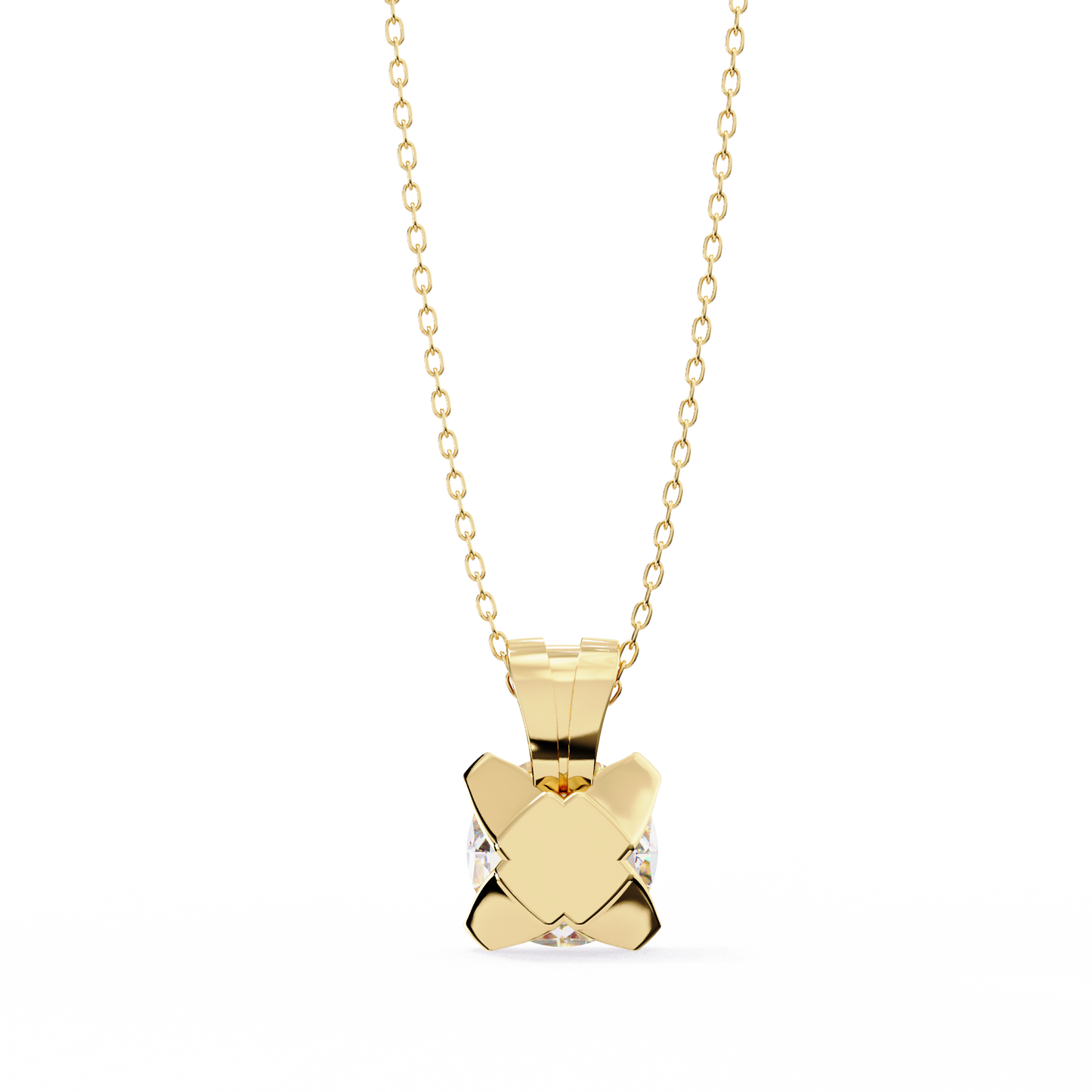 Radiant Drop – Round Lab Diamond Classic Chain Pendant