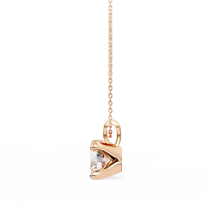 Radiant Drop – Round Lab Diamond Classic Chain Pendant