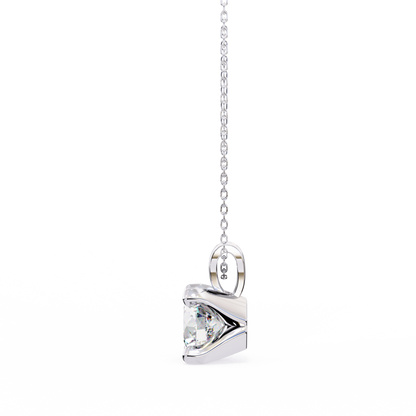 Radiant Drop – Round Lab Diamond Classic Chain Pendant