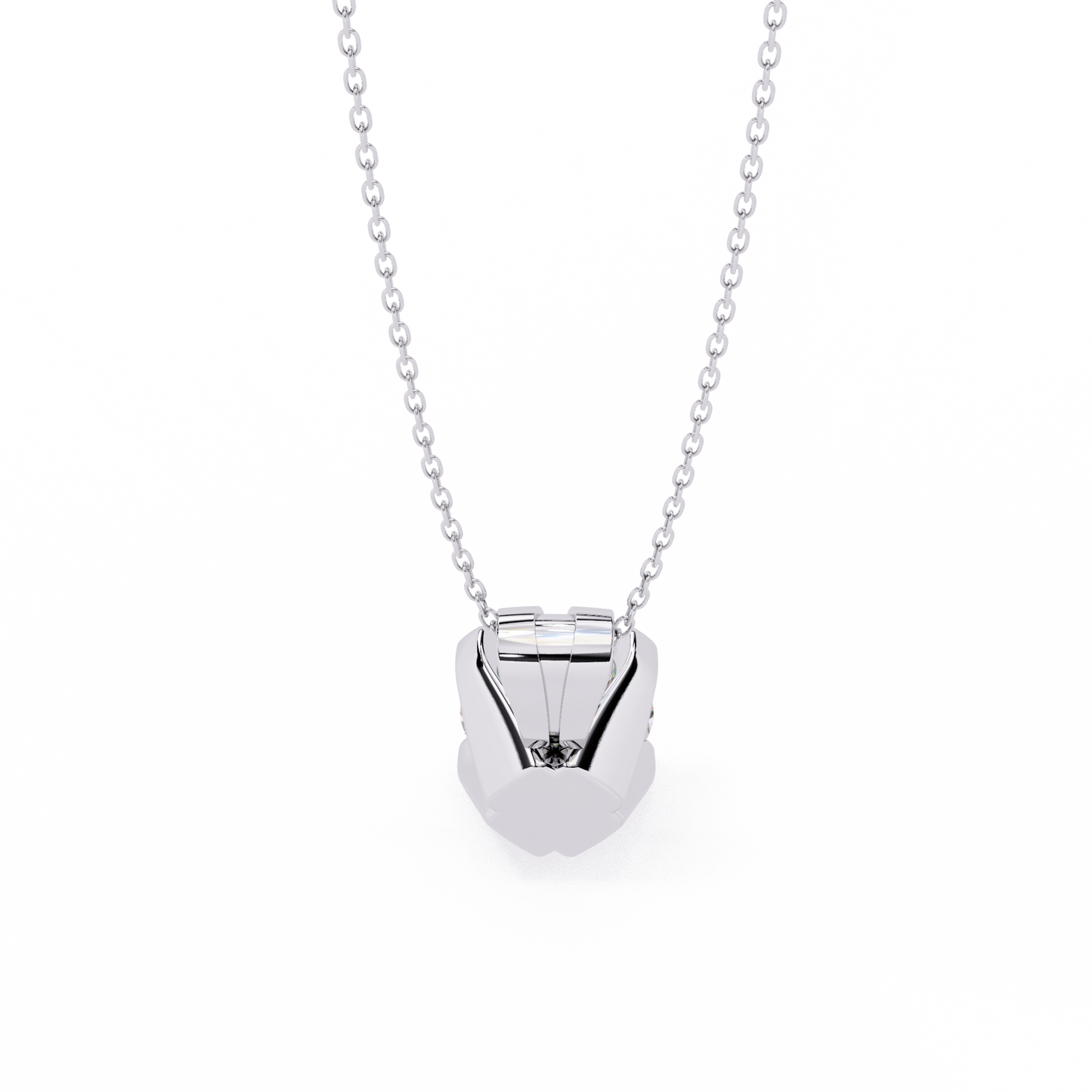 Radiant Drop – Round Lab Diamond Classic Chain Pendant