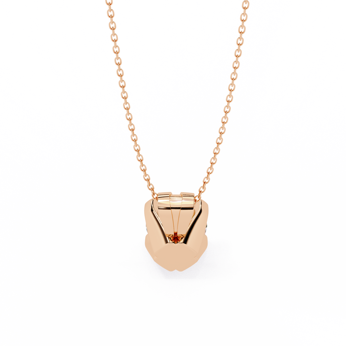Radiant Drop – Round Lab Diamond Classic Chain Pendant