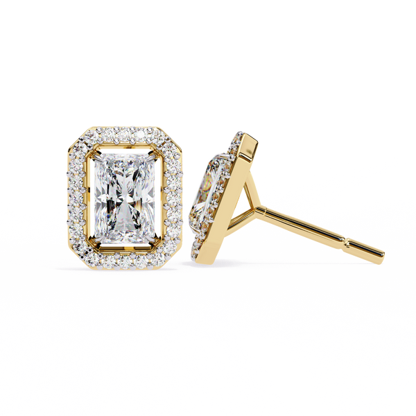 Empire Edge – Emerald Cut Diamond Tapered Earrings