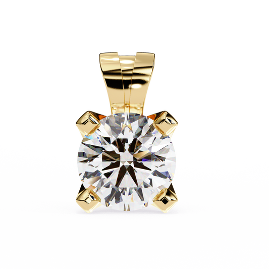 Radiant Drop – Round Diamond Classic Chain Pendant