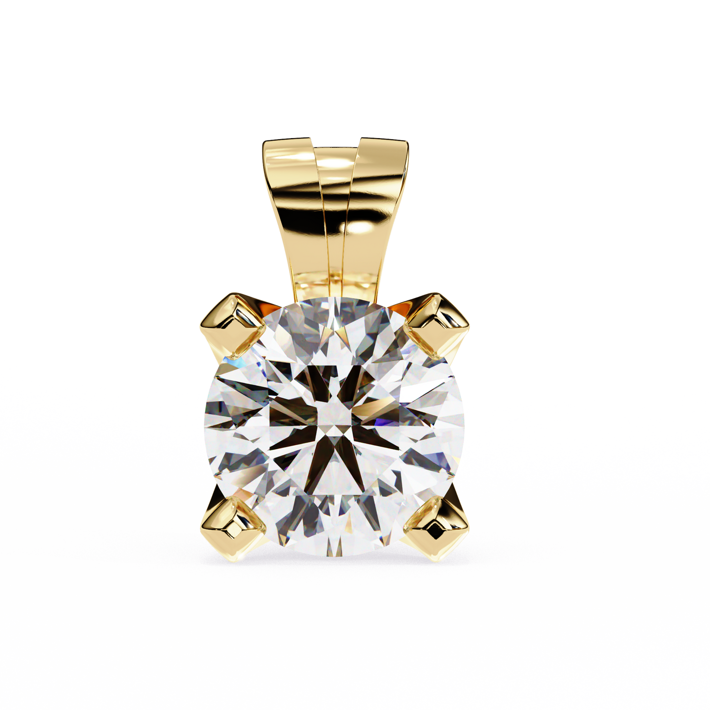 Radiant Drop – Round Lab Diamond Classic Chain Pendant