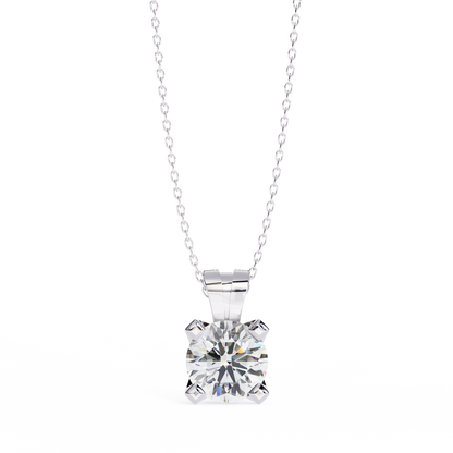 Radiant Drop – Round Lab Diamond Classic Chain Pendant