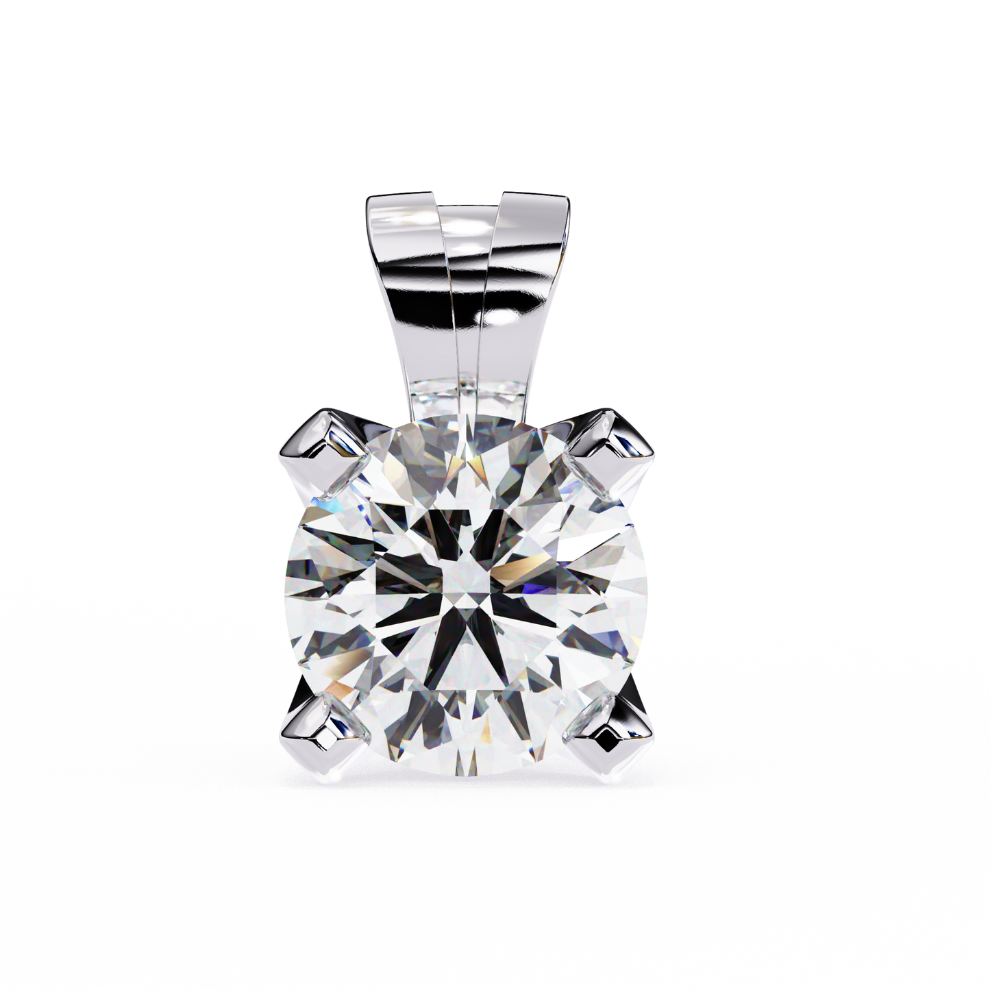 Radiant Drop – Round Lab Diamond Classic Chain Pendant