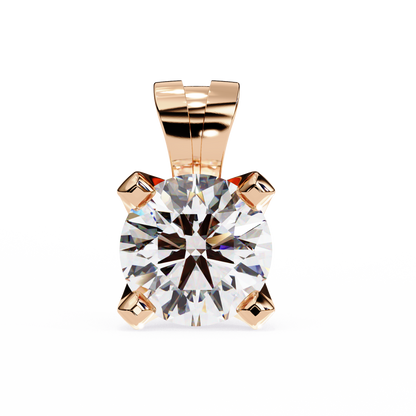 Radiant Drop – Round Lab Diamond Classic Chain Pendant