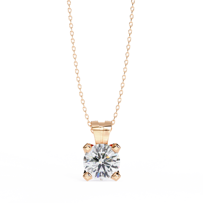 Radiant Drop – Round Lab Diamond Classic Chain Pendant