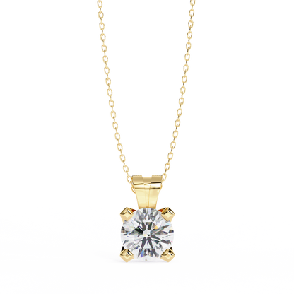 Radiant Drop – Round Lab Diamond Classic Chain Pendant