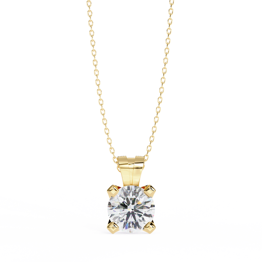 Radiant Drop – Round Lab Diamond Classic Chain Pendant