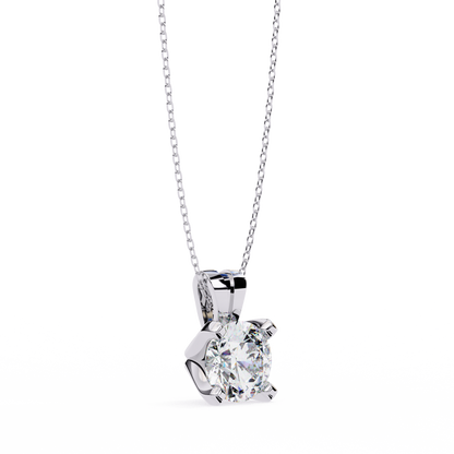 Radiant Drop – Round Lab Diamond Classic Chain Pendant