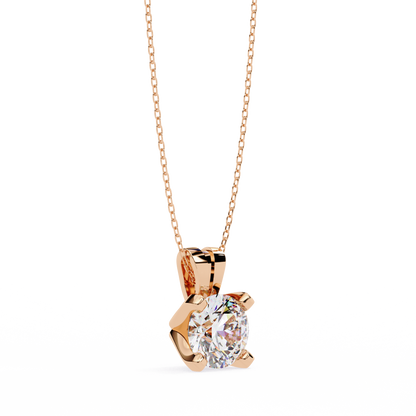 Radiant Drop – Round Lab Diamond Classic Chain Pendant