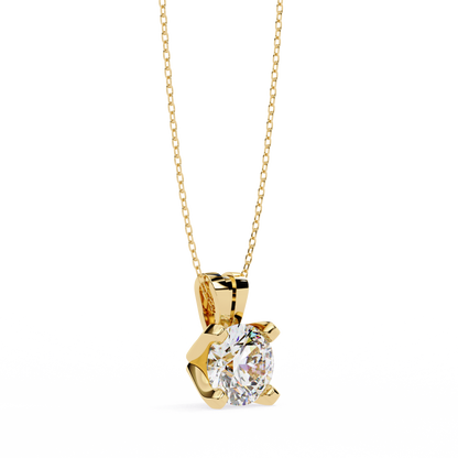 Radiant Drop – Round Lab Diamond Classic Chain Pendant